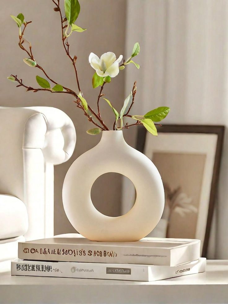 2pcs Home decoration ceramic flower vase/ home decor  wallpaper wall stickers, house stickers, suitable for DIY living room background walls, bedroom, home decoration, living room- 2 pieces medium .