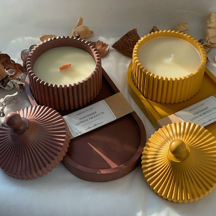 Aromatherapy Candle Smokeless with  reusable dish + jewellery tray -Household Atmosphere Candle WeddingFestival Romantic Hand Gift-WITH RE-USABLE DISH