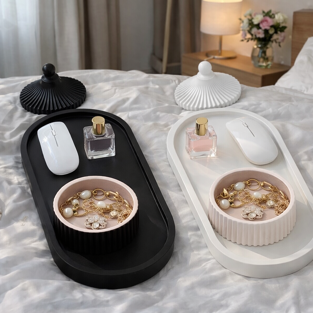 HOT.SALE!3PCS long Disply tray dish + dish container + dish lid Gift organise your jewellery bedroom sitting room /home decorations / home organiser/ jewellery holders . Improve your home organise hom