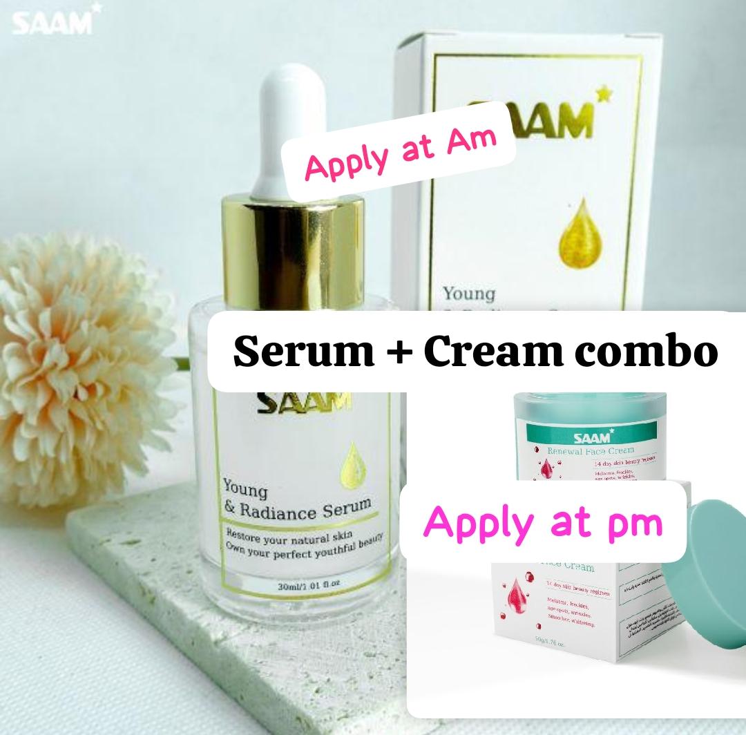 Renewal Face Cream and Serum  combo set designed for a youthful radiance routine