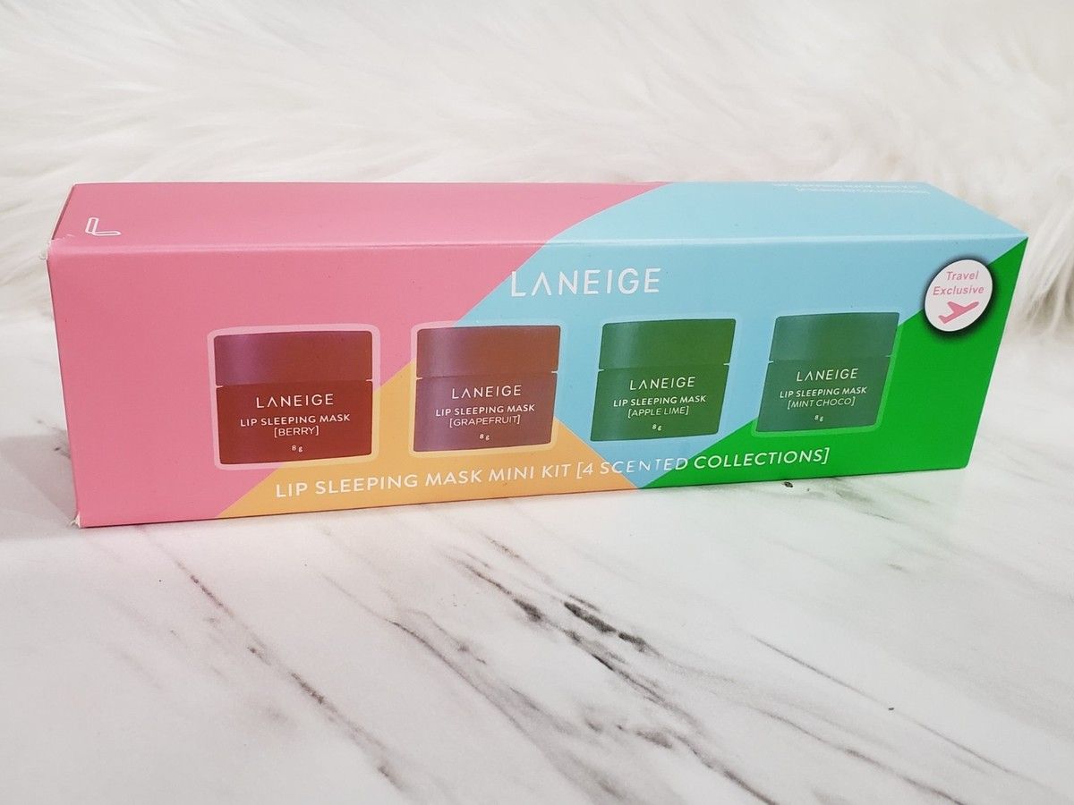 Laneige Lip Sleeping Mask Mini Kit, a set containing four scented lip masks.