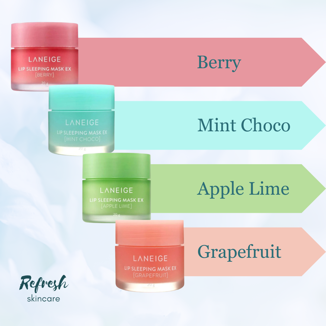 Laneige Lip Sleeping Mask Mini Kit, a set containing four scented lip masks.