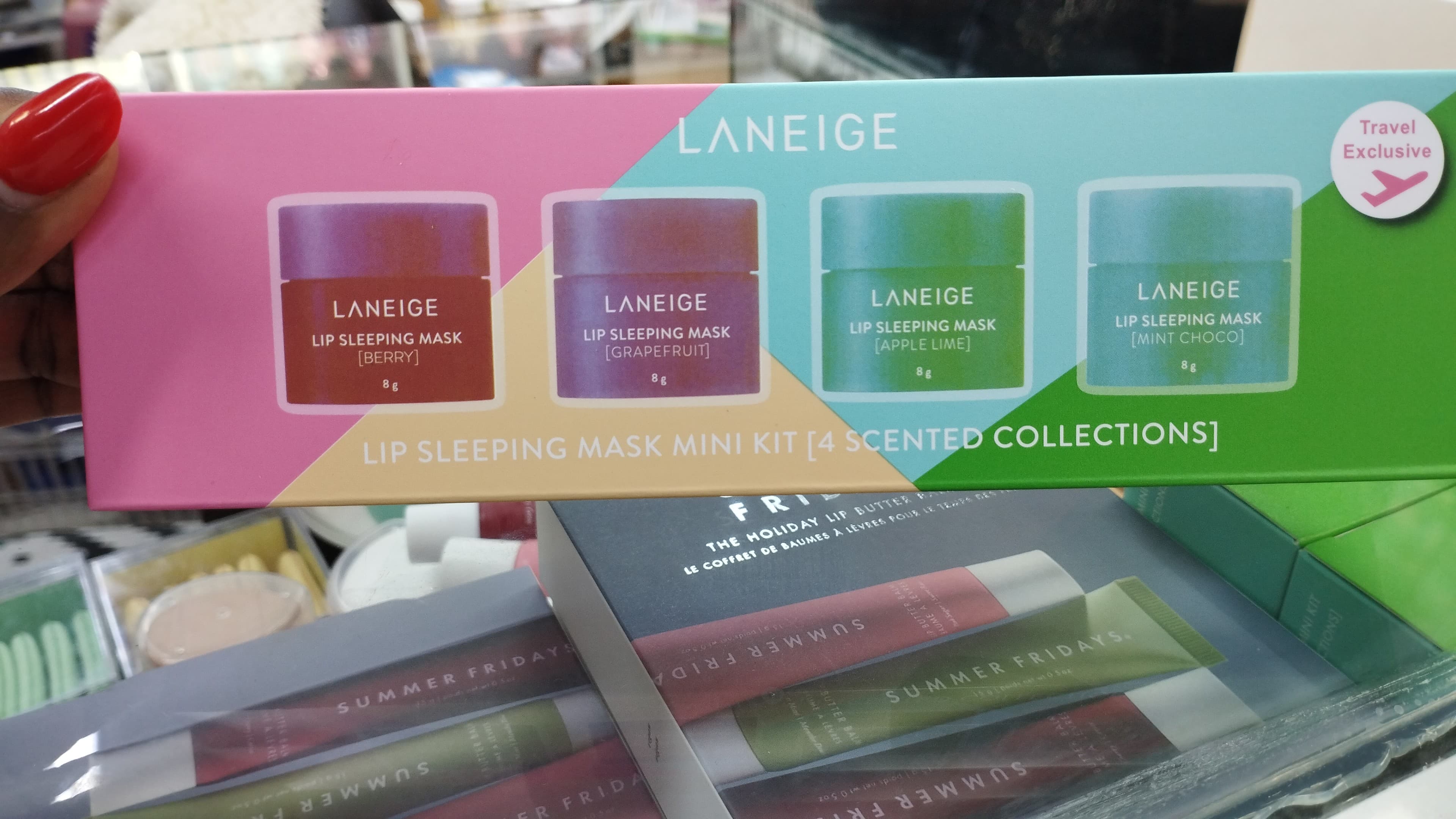 Laneige Lip Sleeping Mask Mini Kit, a set containing four scented lip masks.