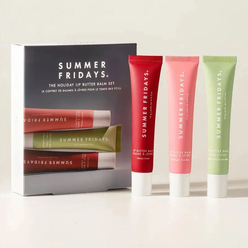 Summer Friday Lip Butter set, Sweet mint, Cherry and pink sugar