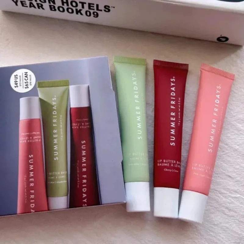 Summer Friday Lip Butter set, Sweet mint, Cherry and pink sugar