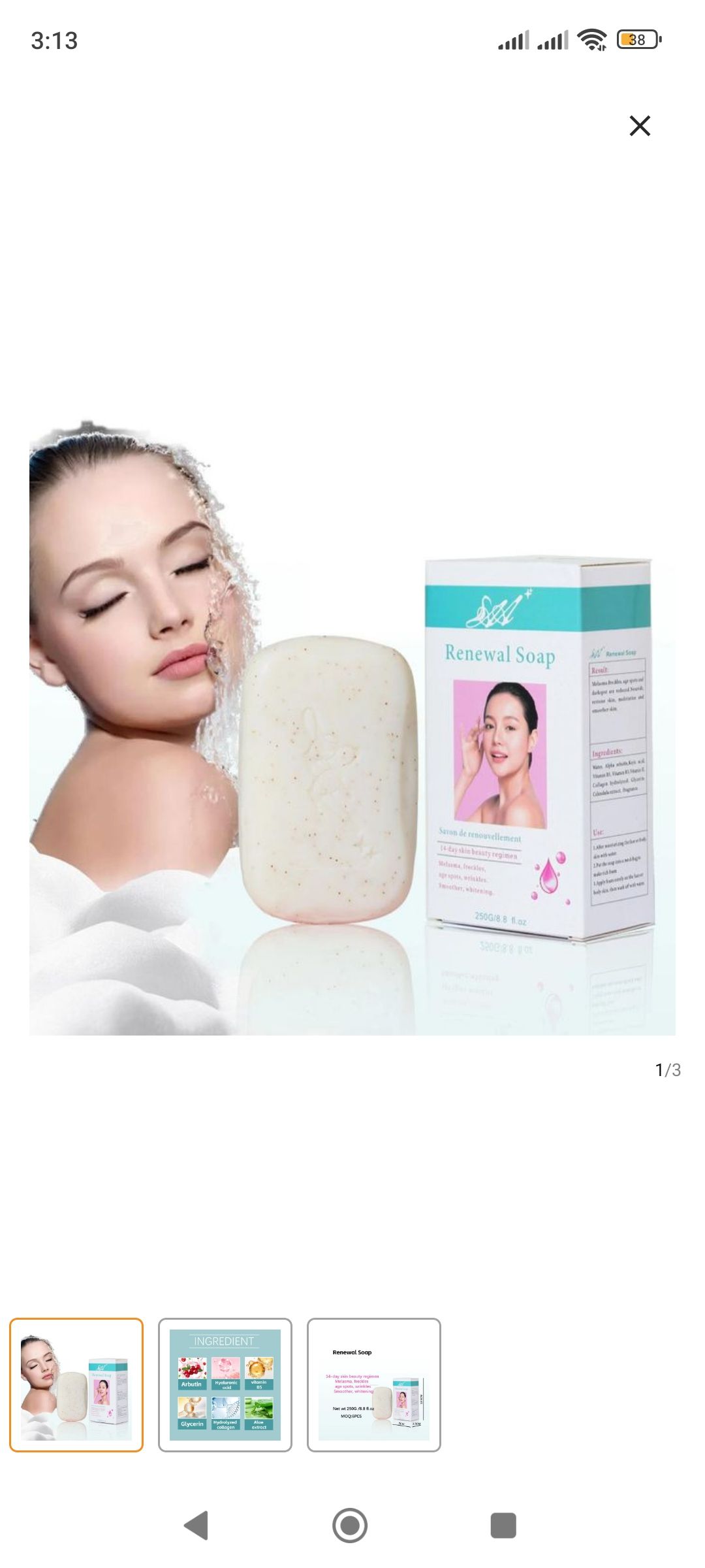 Renewal face cream, soap, serum and body oil, fights melasma, anti-aging, wrinkles, freckles,and restore young radiant skin