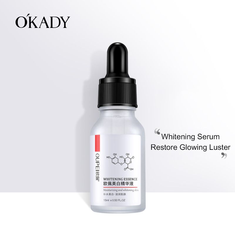 OKADY Intensive Whitening Serum,Whitening and moisturizing essence lotion is suitable for face and eye area and contains hyaluronic acid.Nicotinamide Facial Essence Liquid,Improves Skin Tone 30ML