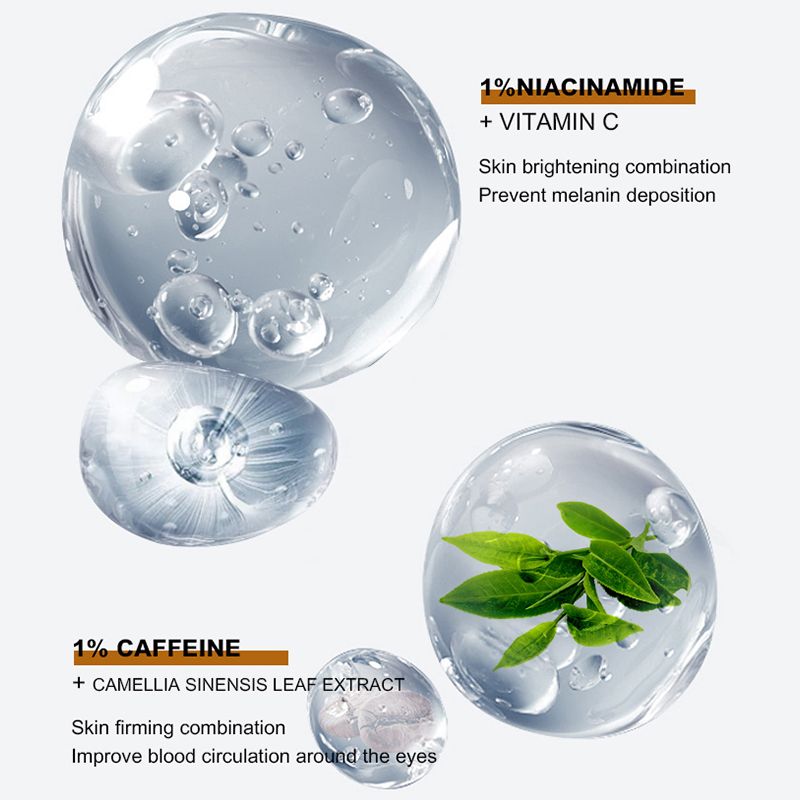 OKADY AESTHTANY Caffeine Anti-Aging Eye Serum，Anti Wrinkle Eye Serum Firming Lifting Remove Dark Circles Eye Bags Puffiness Moisturizing Whitening Eye Care30ML