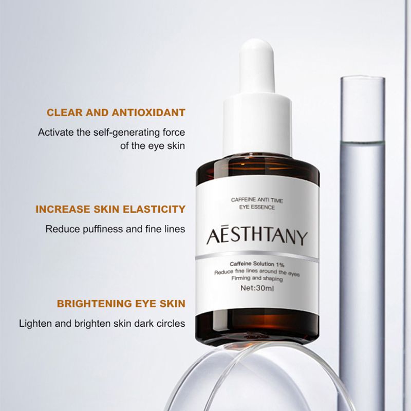 OKADY AESTHTANY Caffeine Anti-Aging Eye Serum，Anti Wrinkle Eye Serum Firming Lifting Remove Dark Circles Eye Bags Puffiness Moisturizing Whitening Eye Care30ML