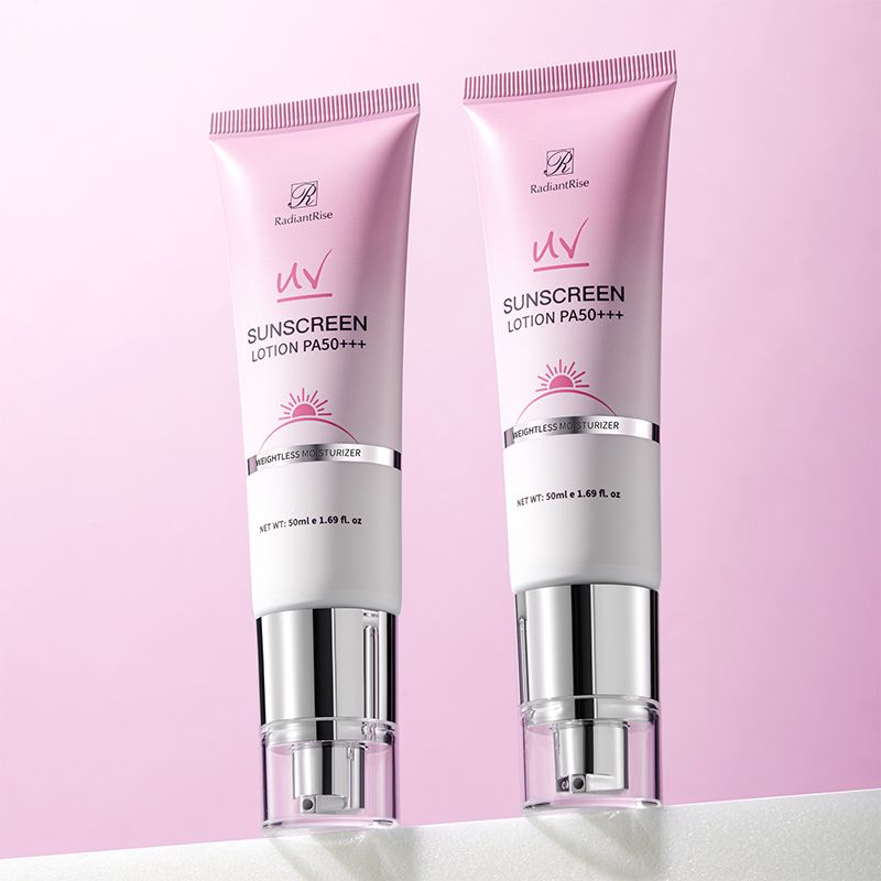 RadiantRise Sunscreen Lotion，Anti Light Aging, Moisturizing Multiple Protection Effect Sunscreen, Water Proof, Moisturizing and Brightening Double Barrel Multicare Isolation Sunscreen