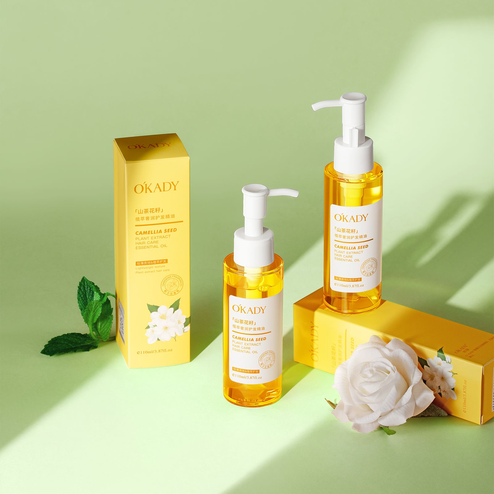 O'KADY Luxury Moisturizing Hair Oil Extracted from Pu'er Tea Seed Oil，Essential Oil Hair Growth Oils Pure Natural 30ML Hair Essential Oils For Nourish Shiny Hair Healthy Hair Care110ML