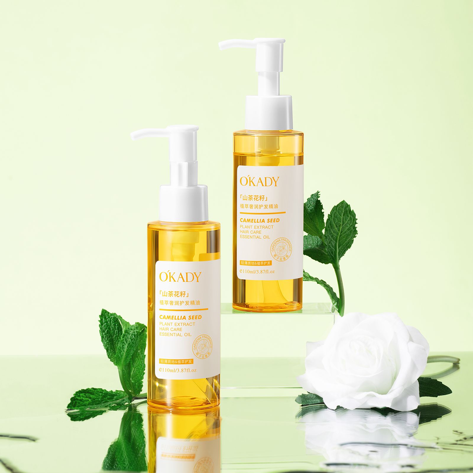 O'KADY Luxury Moisturizing Hair Oil Extracted from Pu'er Tea Seed Oil，Essential Oil Hair Growth Oils Pure Natural 30ML Hair Essential Oils For Nourish Shiny Hair Healthy Hair Care110ML