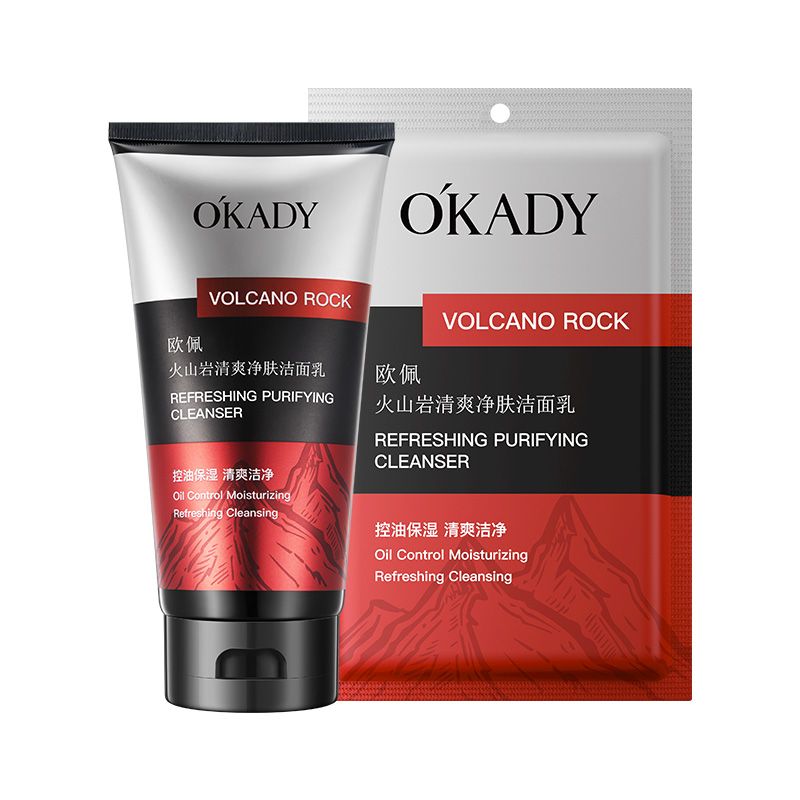 O'KADY Volcanic Rock Refreshing and Gentle Skin-Cleansing ,All-in-One Facial Cleanser for Men Skin Care Cleaner Shrink Pore Deep Cleaning Care Skin Rejuvenation moisturizing Face Wash Oil Control as