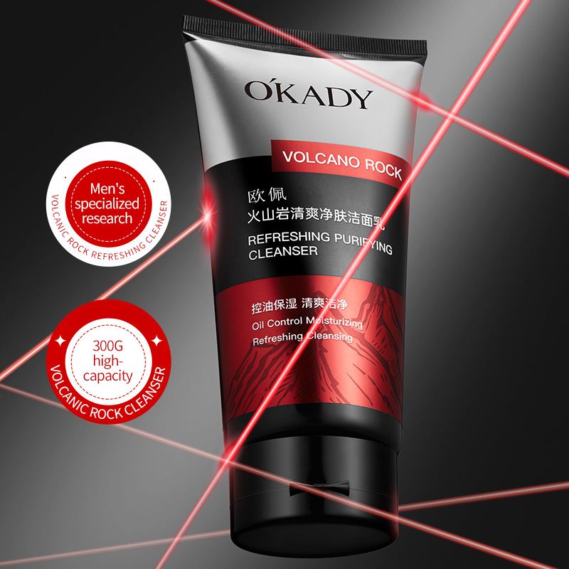 O'KADY Volcanic Rock Refreshing and Gentle Skin-Cleansing ,All-in-One Facial Cleanser for Men Skin Care Cleaner Shrink Pore Deep Cleaning Care Skin Rejuvenation moisturizing Face Wash Oil Control as