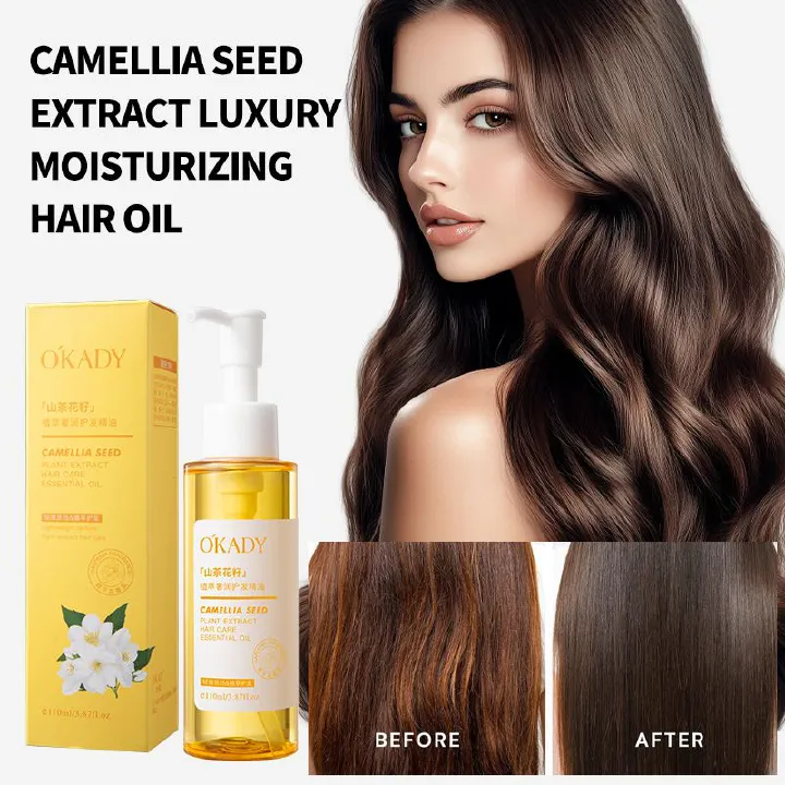 O'KADY Luxury Moisturizing Hair Oil Extracted from Pu'er Tea Seed Oil，Essential Oil Hair Growth Oils Pure Natural 30ML Hair Essential Oils For Nourish Shiny Hair Healthy Hair Care110ML