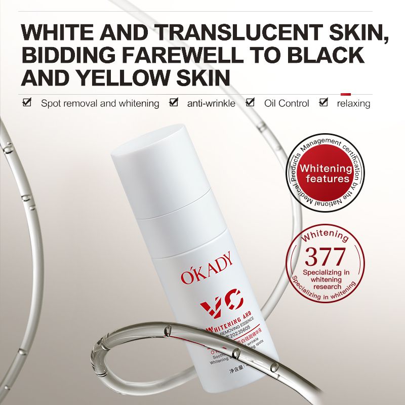 O'KADY Whitening and Anti-Pigmentation Essence Liquid，Brightening Face Serum + Niacinamide, with Intensive Hydration, Anti oxidation , Skin Brightening, whitening Black Spots and Nourishing 40ML