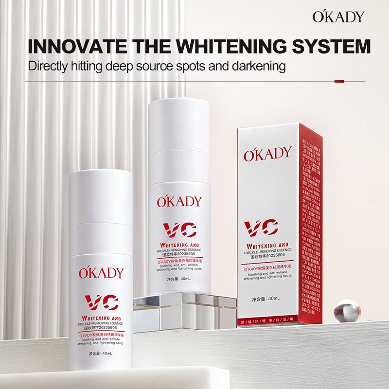 O'KADY Whitening and Anti-Pigmentation Essence Liquid，Brightening Face Serum + Niacinamide, with Intensive Hydration, Anti oxidation , Skin Brightening, whitening Black Spots and Nourishing 40ML