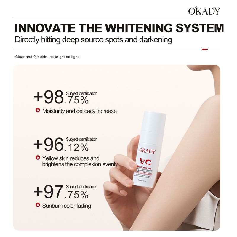O'KADY Whitening and Anti-Pigmentation Essence Liquid，Brightening Face Serum + Niacinamide, with Intensive Hydration, Anti oxidation , Skin Brightening, whitening Black Spots and Nourishing 40ML
