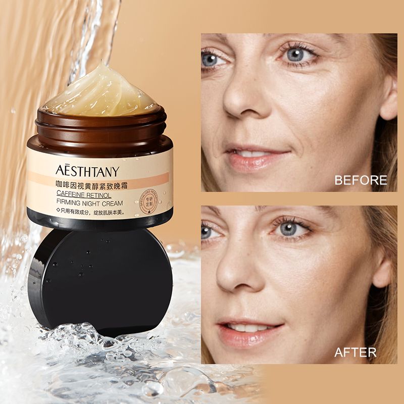 AESTHTANY Caffeine Retinol Firming Night Cream，It contains retinol and caffeine, providing whitening and moisturizing effects, enhancing the texture of the facial skin, and smoothing out facial wrinkl