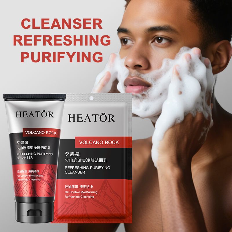 O'KADY Volcanic Rock Refreshing and Gentle Skin-Cleansing ,All-in-One Facial Cleanser for Men Skin Care Cleaner Shrink Pore Deep Cleaning Care Skin Rejuvenation moisturizing Face Wash Oil Control as