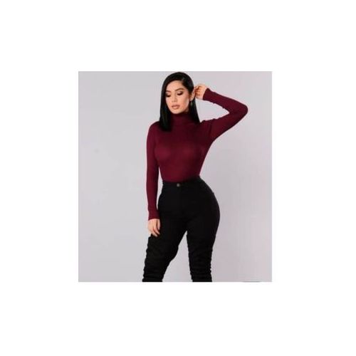Ladies Full Neck Sweater - Ladies Turtle Neck Gray