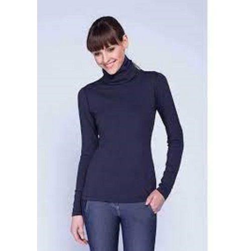 Ladies Full Neck Sweater - Ladies Turtle Neck Gray