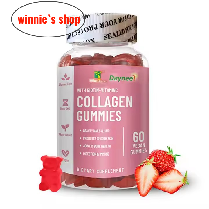 Collagen Peptides Gummies with Biotin + Vitamin C Youthful Smooth Skin Healthy Hair Stronger Nails