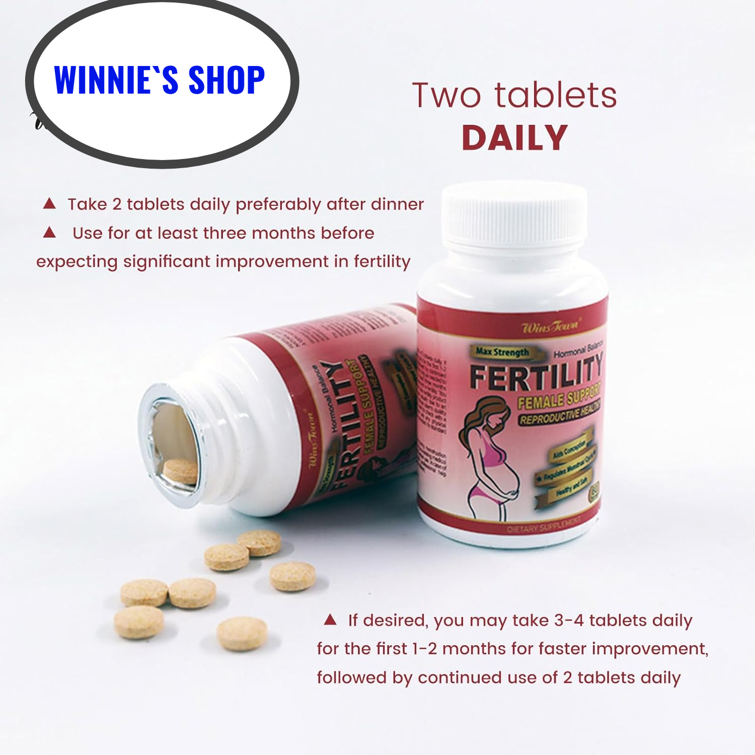 FERTILITY FEMALE SUPPORT REPRODUCTIVE HEALTH; AIDS CONCEPTION; REGULATES MENSTRUAL CYCLE ; HEALTHY AND SAFE TABLETS