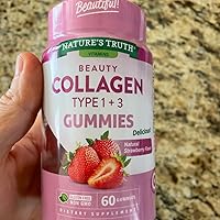 Nature's Truth Beauty Collagen Gummies | 60 Count Type 1 and 3 | Natural Strawberry Flavor | Non-GMO, Gluten Collagen Peptide Supplement