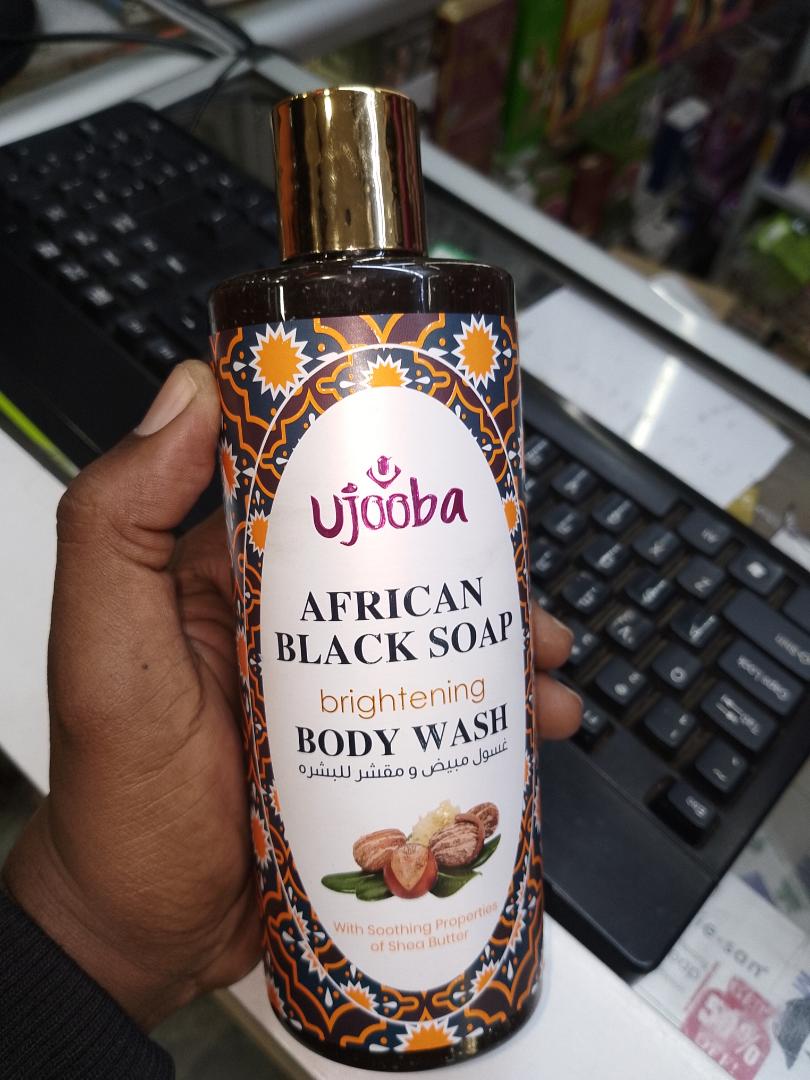 Ujooba African Black Soap Brightening Body Wash With Soothing Properties Of Shea Butter, 500ml