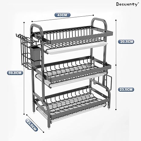 HEAVY DUTY HIGH QUALITY 3 TIER  CARBON STEEL DISH  RACK