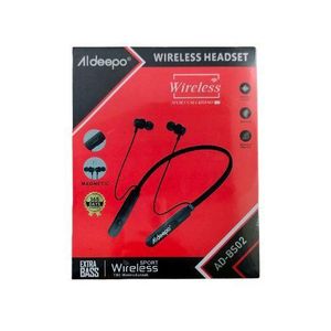 Aldeepo Necklace earphones Bluetooth neckband AD-BS02 Magnetic Wireless Sports Neckband - Black