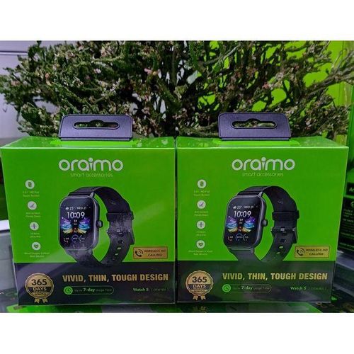 Oraimo 5 2.01" HD Panda Glass 1ATM Smart Watch 300mAh Battery 7-Day Usage Time Scratch-resistant More Durable Wireless HD Calling All-day Health Monitoring 1ATM Water-resistant Smartwatch