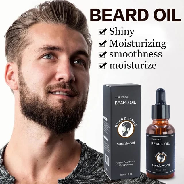 Beard Growth Oil – Grows, Moisturizes, Softens & Thickens Beard & Moustache – Natural Oils For Stronger, Healthier Facial Hair - Pairs Well With Derma Roller & Minoxidil
