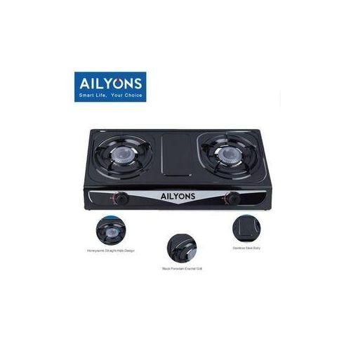 AILYONS 2 Burner Gas Cooker Stainless Steel Double Burner Gas Stove