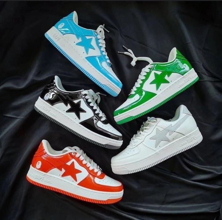 Cool Bapesta Airforce 1 Black/White Unisex women and Men's Women's Shoes Sneakers