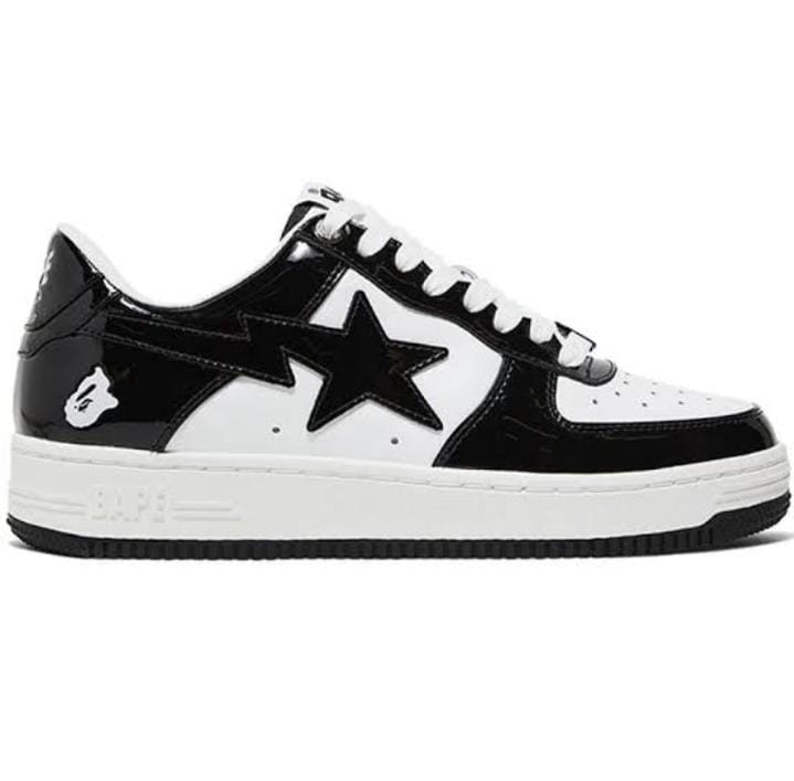 Cool Bapesta Airforce 1 Black/White Unisex women and Men's Women's Shoes Sneakers