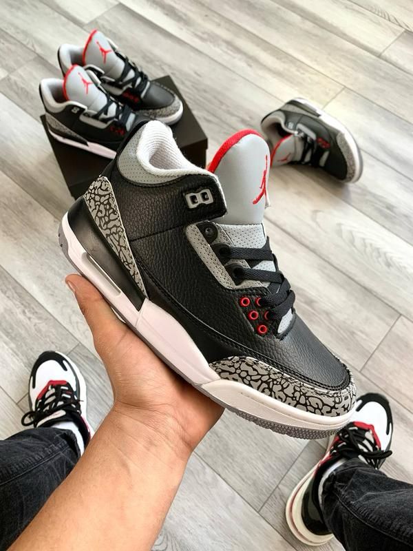 Original AIR JORDAN 3 Retro ''Black Cat'' Sneakers, Best Quality Fashion Men's Shoes Breathable J3 Sneaker