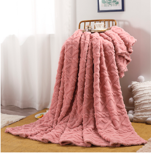 Modern minimalist ins tower skin velvet blanket solid color single-layer spring/summer style blanket lightweight air conditioning blanket cover blanket