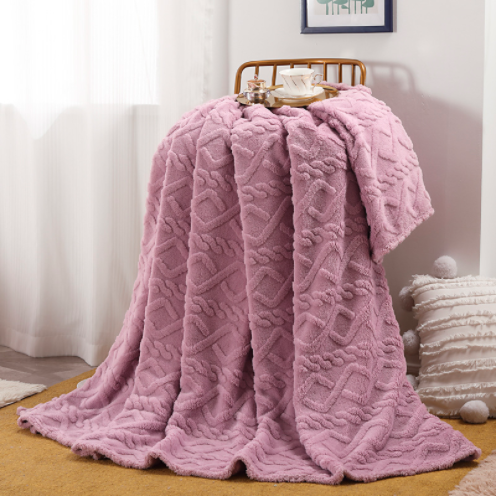 Modern minimalist ins tower skin velvet blanket solid color single-layer spring/summer style blanket lightweight air conditioning blanket cover blanket