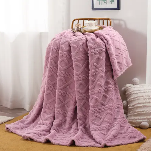 Modern minimalist ins tower skin velvet blanket solid color single-layer spring/summer style blanket lightweight air conditioning blanket cover blanket