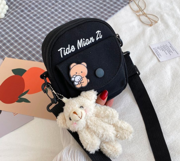 Canvas bag new crossbody bag cute student backpack trendy versatile Harajuku shoulder bag without any accessories