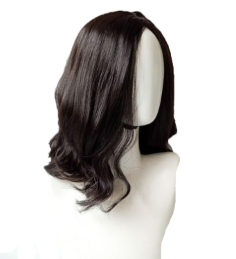 Wig, women's medium long hairstyle, split bangs, long curly hair, mechanism synthetic headband