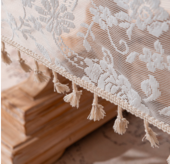 French rose flower lace tablecloth, light luxury and high-end rectangular dining table cloth, anti slip tea table, wedding decoration cover cloth