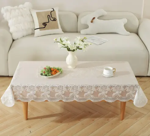 New waterproof, oil proof, and heat-resistant tea table tablecloth, non washable rectangular dining table cloth, suitable for home living room light luxury, new wallpaper,90*140cm