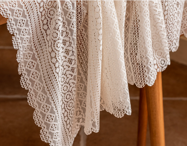 French countryside lace tablecloth, dust-proof decorative table cloth, decorative rectangular coffee table cloth for household use
