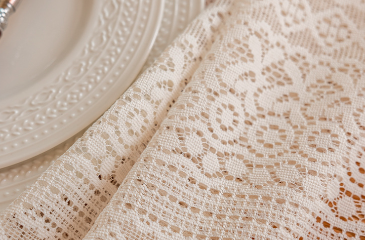 French countryside lace tablecloth, dust-proof decorative table cloth, decorative rectangular coffee table cloth for household use