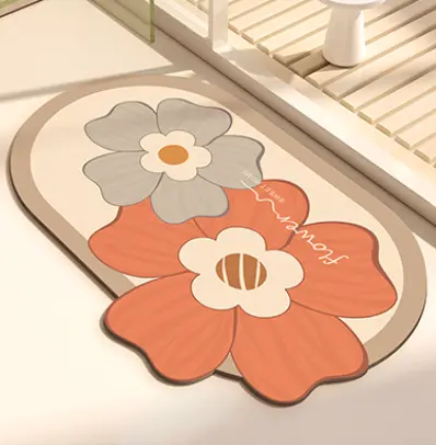 Diatom mud floor mat, anti slip foot mat at the entrance of the bathroom, absorbent mat for the bathroom, and floor mat for the entrance door