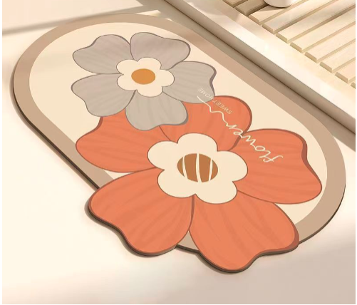 Diatom mud floor mat, anti slip foot mat at the entrance of the bathroom, absorbent mat for the bathroom, and floor mat for the entrance door