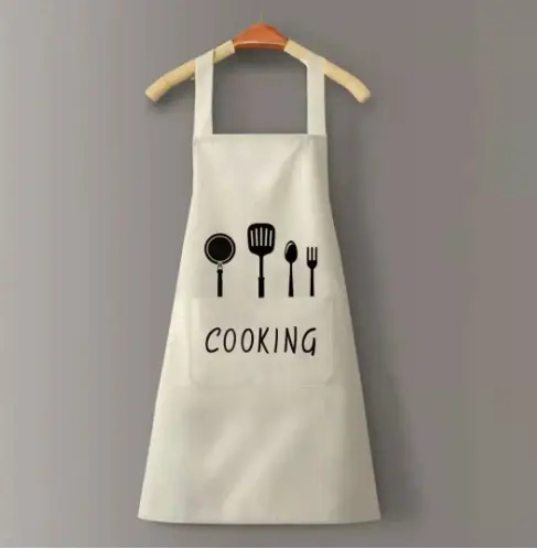 Knife and fork apron, kitchen and household cooking, super waterproof and oil resistant PVC apron for men and women，1pc